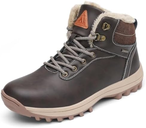 Mishansha Men's Waterproof Snow Boots, Insulated Winter Hiking Boots