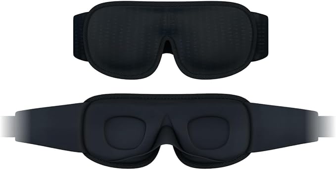 DefenderShield E M F Protection Sleep Mask – Travel Accessories with Blackout Memory Foam – Adjustable Eye Masks for Sleep with Breathable Mesh for Travel & Protection – Black Sleeping Mask, 1 Pack