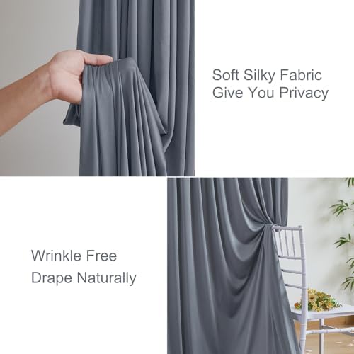 10x10 Charcoal Backdrop Curtain for Parties Wedding Wrinkle Free Silver Grey Photo Curtains Backdrop Drapes Fabric Decoration for Birthday Party Baby Shower 5ft x 10ft,2 Panels