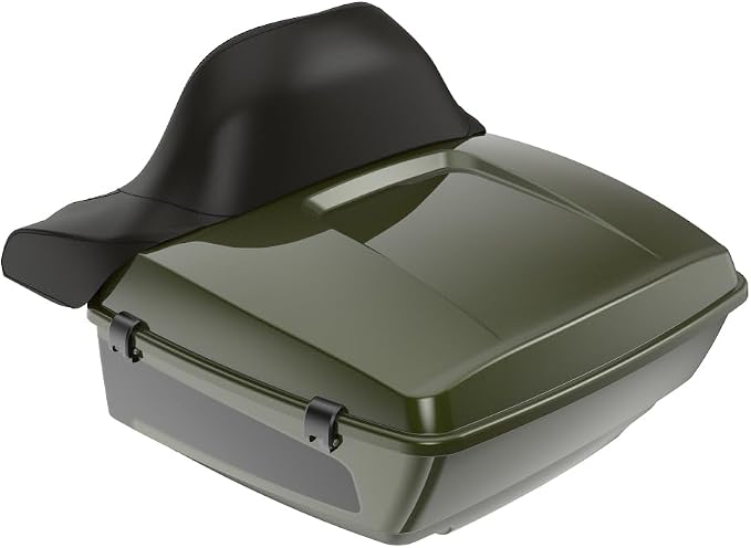Advanblack 2026 Road Glide Olive Steel Metallic/Vivid Black King Tour Trunk Pack+Wrap-Around Backrest Pad Fits For Harley Touring CVO Road King Street Glide Electra Glide Ultra Limited 1997-2026