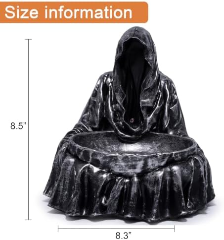 basen Grim Reaper Candy Bowl, Lighted Halloween Resin Decor