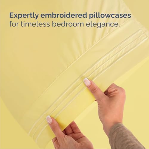 Cal King Size 4 Piece Sheet Set - Breathable & Cooling Sheets - Yellow