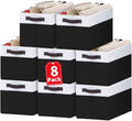 Criusia 8 Pack Large Storage Baskets for Room Organization, Multi-Purpose Bins for Closet, Shelves, Kitchen, Office, Decorative Fabric Foldable Storage Boxes with Handles (14L*10W*9.5H)
