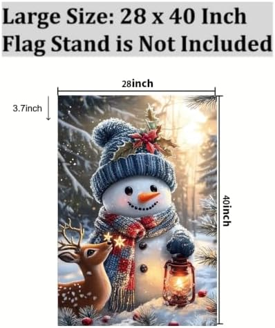 Large Winter Christmas House Flags for Outside 28 x 40 Double Sided