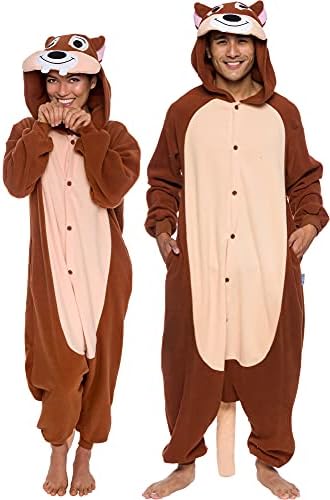 Funziez! Adult Onesie Halloween Costume Animal Dinosaur Shark Unisex Plush One Piece Cosplay Suit for Adults, Men and Women