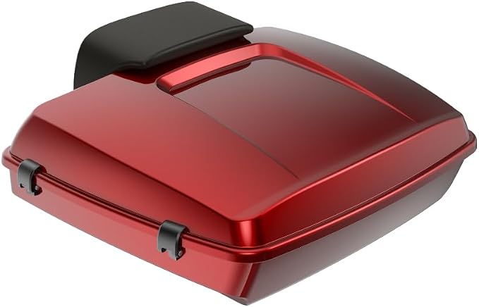 Advanblack Road Glide Tour Trunk Pack Heirloom Red Fade Razor Tour Trunk Pack Backrest Pad for '97-'25 Harley Touring Road King Street Glide Electra Glide CVO models