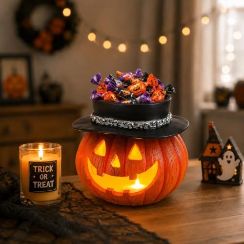 Light Up Jack-O' Lantern Candy Bowl for Halloween