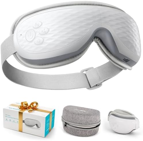 ALLJOY Eye Massager with Heat, Birthday Gifts for Women Men, Bluetooth Music Sleep Mask for Migraine Relief, Eye Strain, Dark Circles & Dry Eyes