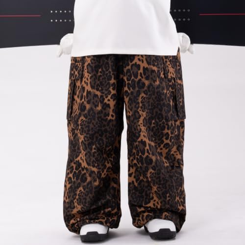SNOWVERB Loose Fit Snowboard Leopard Ski Snow Baggy Pants for Men and Women