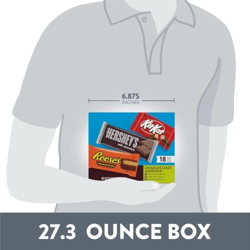 HERSHEY'S, KIT KAT & REESE'S Milk Chocolate Variety Box, 18 ct