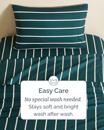 Christmas Sheet Set, Pine Stripe, Holiday Xmas Bedding Set - Twin XL Size