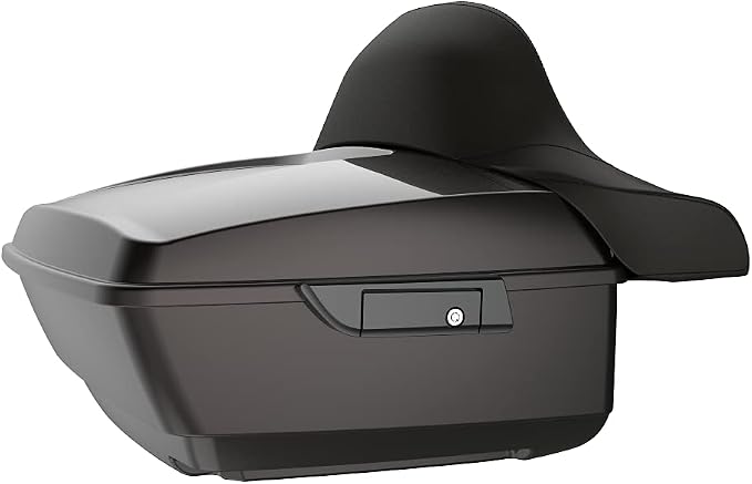 Advanblack Road Glide Tour Trunk Pack Black Jack Metallic King Tour Trunk Pack Luggage +Wrap-Around Backrest Pad for '97-'25 Harley Touring Road King Street Glide Electra Glide CVO models