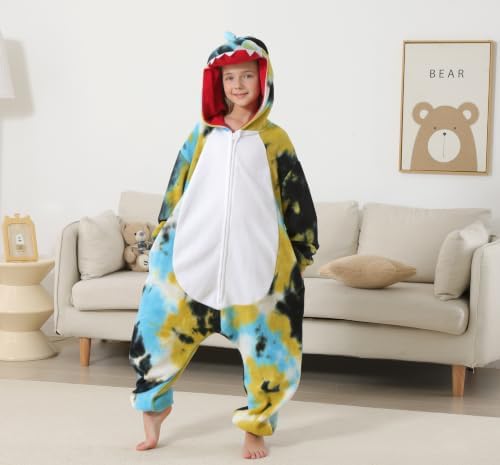 Animal Onesie Pajamas for Kids, Soft Flannel Halloween Cosplay Costume for Boys Girls