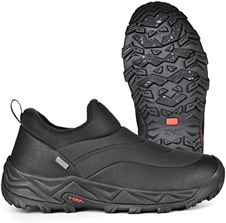 XPETI Winter Snow Casual Slip-on Loafers for Men Cocoon moc Waterproof Jungle Hiking Shoe,Easy Wear on/Off