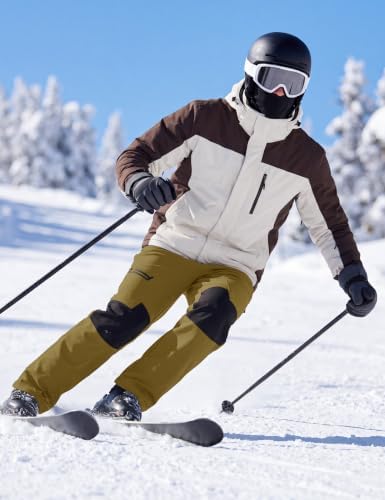 TACVASEN Men's Winter Snow Ski Pants Fleece Lined Waterproof Hiking Work