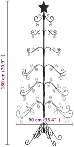 Modern Metal Christmas Tree, 6-Layer Foldable Xmas Holiday Decor