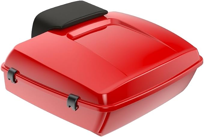 Advanblack Road Glide Tour Trunk Pack Rally Red Chopped Tour Trunk Pack Backrest Pad for '97-'25 Harley Touring Road King Street Glide Electra Glide CVO models