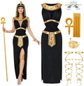 Black Gold Egyptian Costume for Women Cosplay Halloween Party