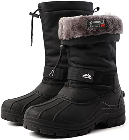 ALEADER Men's Winter Waterproof Insulated Shell Warm Inner Comfortable Outdoor Snow Boots