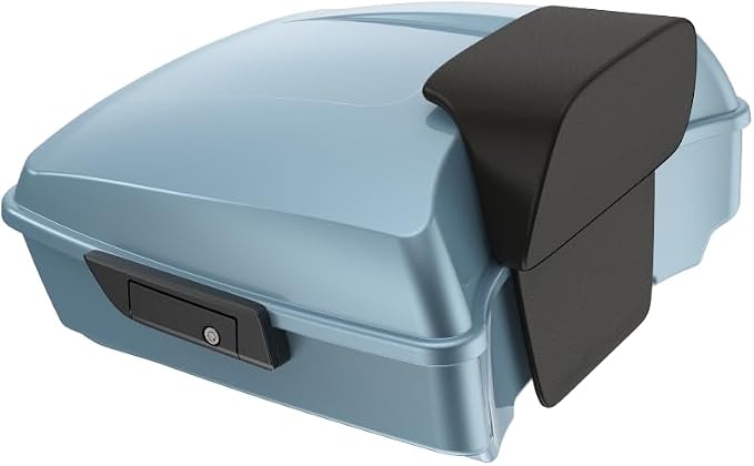 Advanblack Road Glide Tour Trunk Pack Sharkskin Blue Chopped Tour Trunk Pack Backrest Pad for '97-'25 Harley Touring Road King Street Glide Electra Glide CVO models