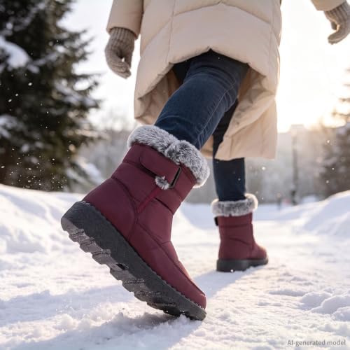 WYGRQBN Women's Winter Snow Boots Waterproof Non Slip Warm
