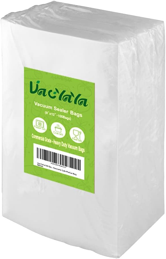 100ct Quart 8 x 12 In BPA Free Precut Food Vacuum Sealer Bags