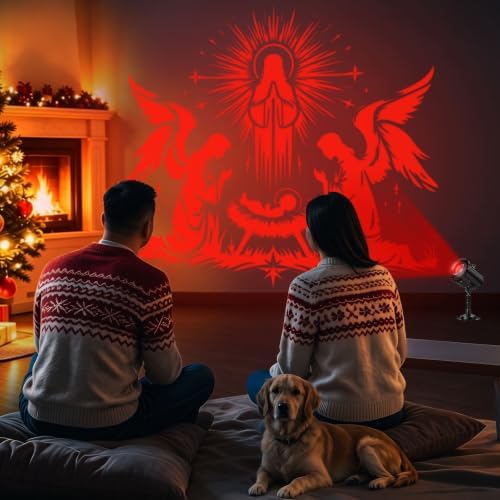 12-in-1 3D Nativity Christmas Projector Lights Outdoor Decor
