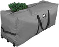 Rolling Tree Storage Bag, Fits Up to 9 ft. Disassembled Holiday Tree, 28" Height X 16" Wide X 60" Long, Extra Large Heavy Duty Storage Container with Wheels and Handles (Gray)