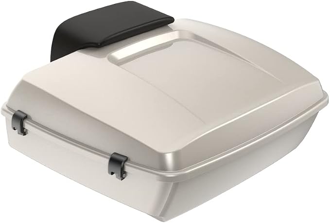 Advanblack Road Glide Tour Trunk Pack White Sand Pearl Chopped Tour Trunk Pack Backrest Pad for '97-'25 Harley Touring Road King Street Glide Electra Glide CVO models