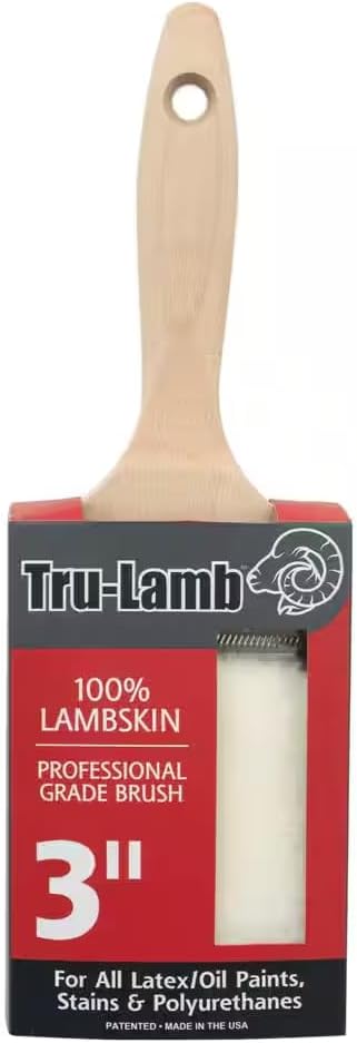 Lambskin Stain & Paint Brush - for use with All Latex and Oil Based Paints, Stains and Polyurethanes. Premium Lambskin - New and Patented Design (3 Inch)