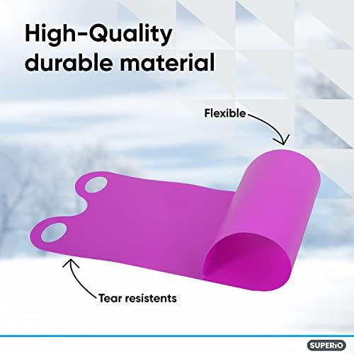 Superio Snow Slider Mat, Flexible Snow Sled Flying Carpet, Roll up Sleds for Kids and Adults 54" Lightweight Plastic Snowboard Sled (Pink), 6 Pack