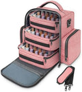 YOREPEK Nail Polish Organizer with 3 Removable Pouches for 72 Bottles, Pink