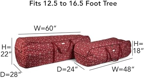 Covermates Christmas Tree Duffel Bags, 2-Pack, Fits 7.5 ft & 9-11 ft Trees