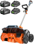 40V Electric Snow Shovel, 16 Inch Brushless Cordless Snow Blower with Wheel