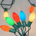 SUNSGNE Vintage C9 LED Christmas Lights Outdoor, 25FT C9 Retro Christmas Lights with 25 LED Shatterproof Bulbs for Roofline Holiday Party Indoor Outdoor Garden Patio Backyard Xmas Decoration