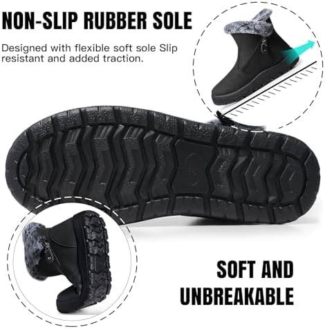 SHIBEVER Winter Snow Boots for Women: Waterproof Ankle Warm Fur Lined Boot