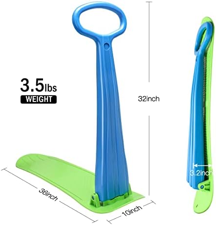 Snow Scooter Sled for Kids Winter Outdoor Sports, Fold-up Snowboard with Handlebar, Plastic Ski Scooter Lightweight & Wear-Resistant for Boys Girls, 36inch