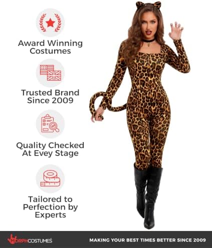 Morph Leopard Costume for Women, Cheetah Bodysuit, Halloween Costumes Women