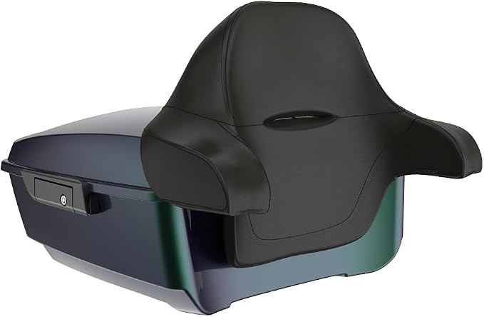 Advanblack Road Glide Tour Trunk Pack Snake Venom King Tour Trunk Pack Luggage +Wrap-Around Backrest Pad for '97-'25 Harley Touring Road King Street Glide Electra Glide CVO models