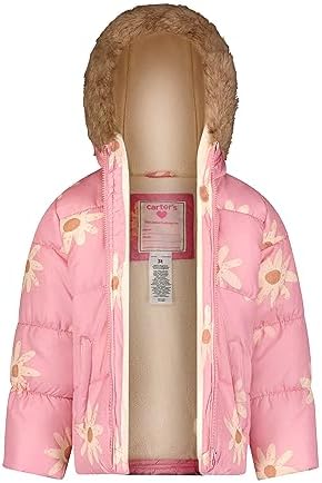 Carter's Girls 2-Piece Snowsuit Puffer Jacket and Skibib Snow Pants Toddler and Big Kids