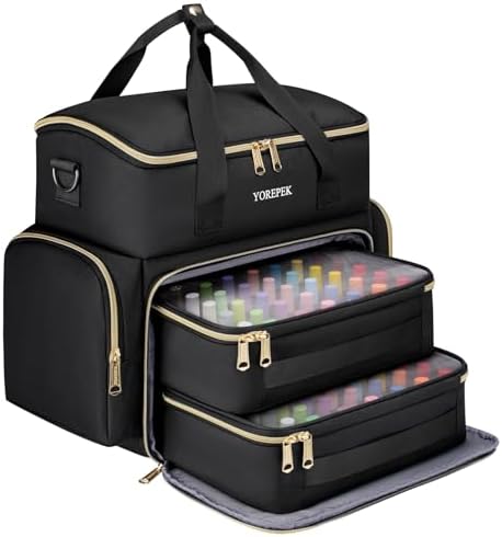 YOREPEK Large Nail Polish Organizer Case Holds 70 Bottles (15ml/0.5 fl.oz)