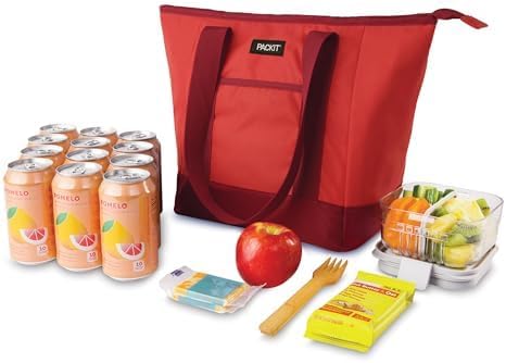 PackIt Built with ECOFREEZE Technology, Reusable, Foldable, Zip Closure, with Shoulder Straps for Easy Carrying