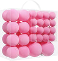 Pink Velvet Christmas Ball Ornaments-46pcs Flocked Xmas Tree Decorations