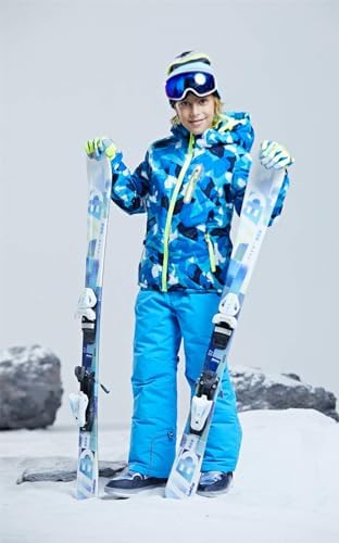 WOWULOVELY Big Boy's 2-Piece Colorblock Snow Pants and Jacket Snowsuit Ski Suit