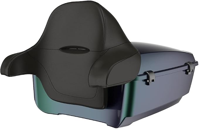 Advanblack Road Glide Tour Trunk Pack Snake Venom King Tour Trunk Pack Luggage +Wrap-Around Backrest Pad for '97-'25 Harley Touring Road King Street Glide Electra Glide CVO models