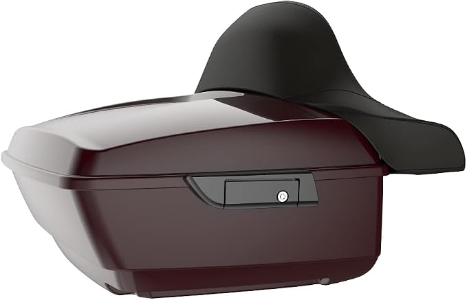 Advanblack Road Glide Tour Trunk Pack Billiard Burgundy King Tour Trunk Pack Luggage +Wrap-Around Backrest Pad for '97-'25 Harley Touring Road King Street Glide Electra Glide CVO models