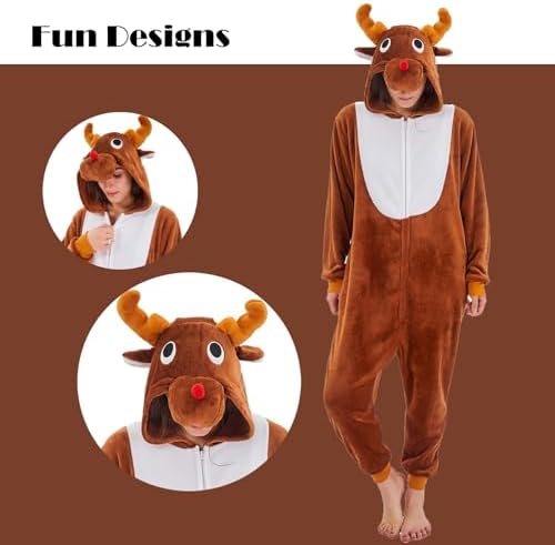Adult Onesie Pajamas Animal One Piece Costume Halloween Cosplay for Women Men