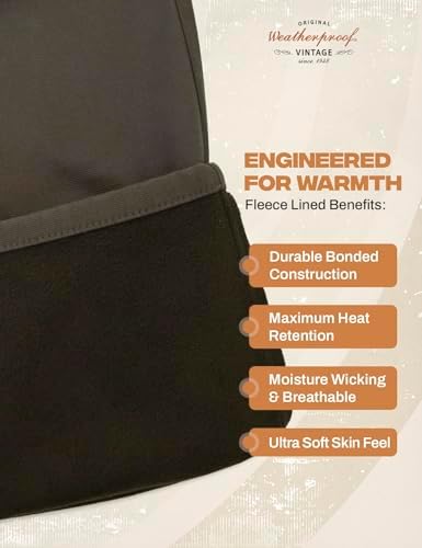 Weatherproof Vintage Fleece Lined Pants Men's - Regular Fit | Soft & Warm, Cold Weather Insulated Canvas Winter Pants for Men