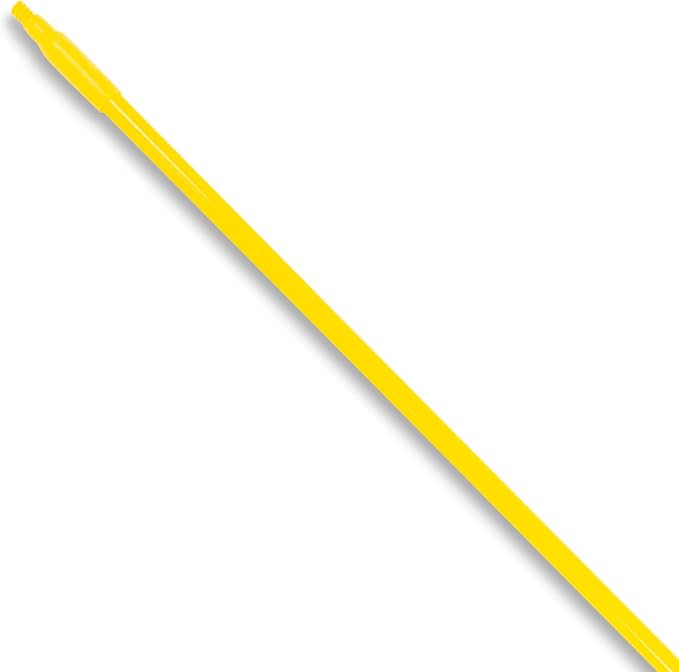 SPARTA Fiberglass Broomstick Replacement Broom Handle with Acme Threaded Tip for Industrial Cleaning Tools, Fiberglass, 60 Inches, Yellow, (Pack of 12)