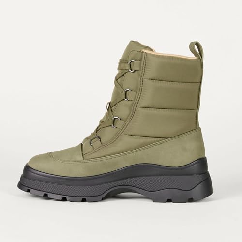 Amazon Essentials Women's Lace Up Puffer Snow Boots with Chunky Heel